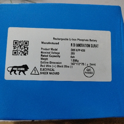 36VDC Li-Iron Phosphate UPS Battery - 300Ã170Ã210 mm Blue Bolt/Screw Terminal | High Capacity Fast Charging Maintenance Free