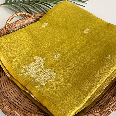 Jacquard Sarees - Silk Mustard, High Design | Detailed Patterns, Luxurious Look, Timeless Design