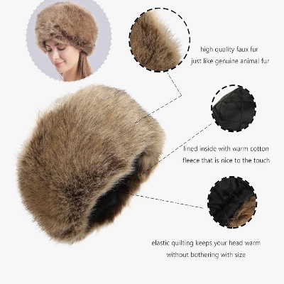 Fur Fabric - Brown Plush Fur Material, Warm Fabric, Anti-pilling Brushed Finish | Bleached, Colourfastness, Quick Dry, Stain & Wrinkle Resistant, Washable