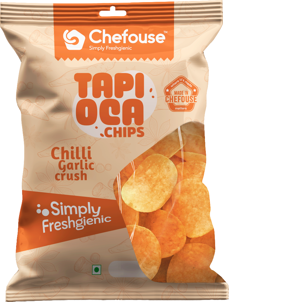 Chefouse Chilli Garlic Crush Tapioca Chips-50g