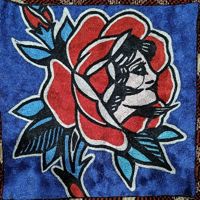Kashmir Handmade Silk Chain Stitch Cushion Cover 16x16 Inches - Silk Fabric, Multicolor, Printed Pattern