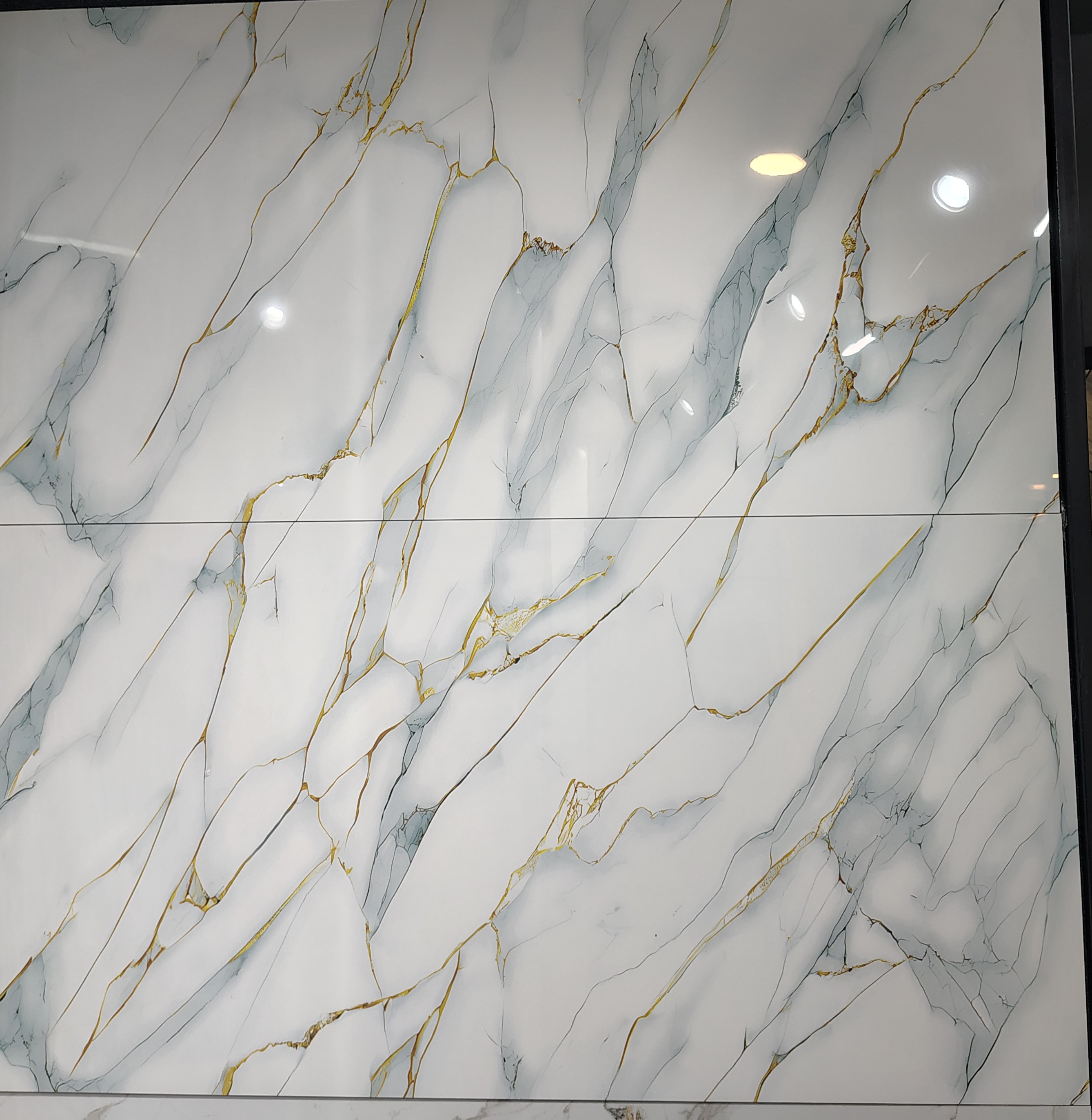 4x2 Digital Vitrified Floor and Wall Tile - Strong Vitrified Material, White, Non-Slip, Scratch and Stain Resistant