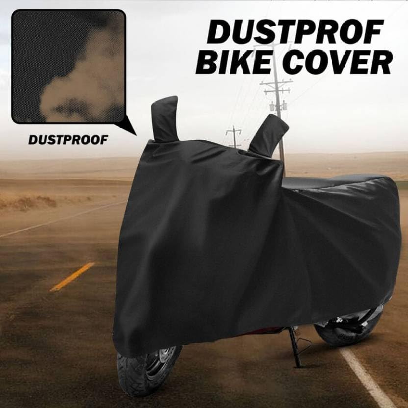 Bike Body Cover with Mirror Pocket (Below 150 CC) Black