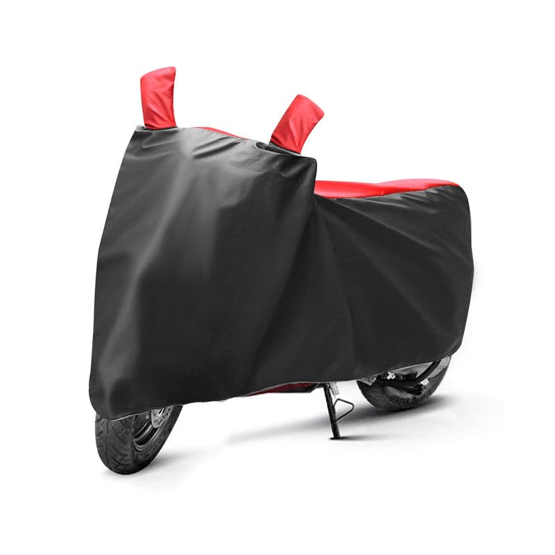 Rainproof Scooter Body Cover With Mirror Pocket (Black And Red)