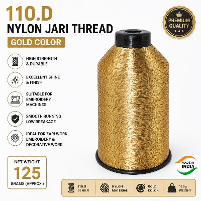 110D Nylon Jari Thread - Color: Golden
