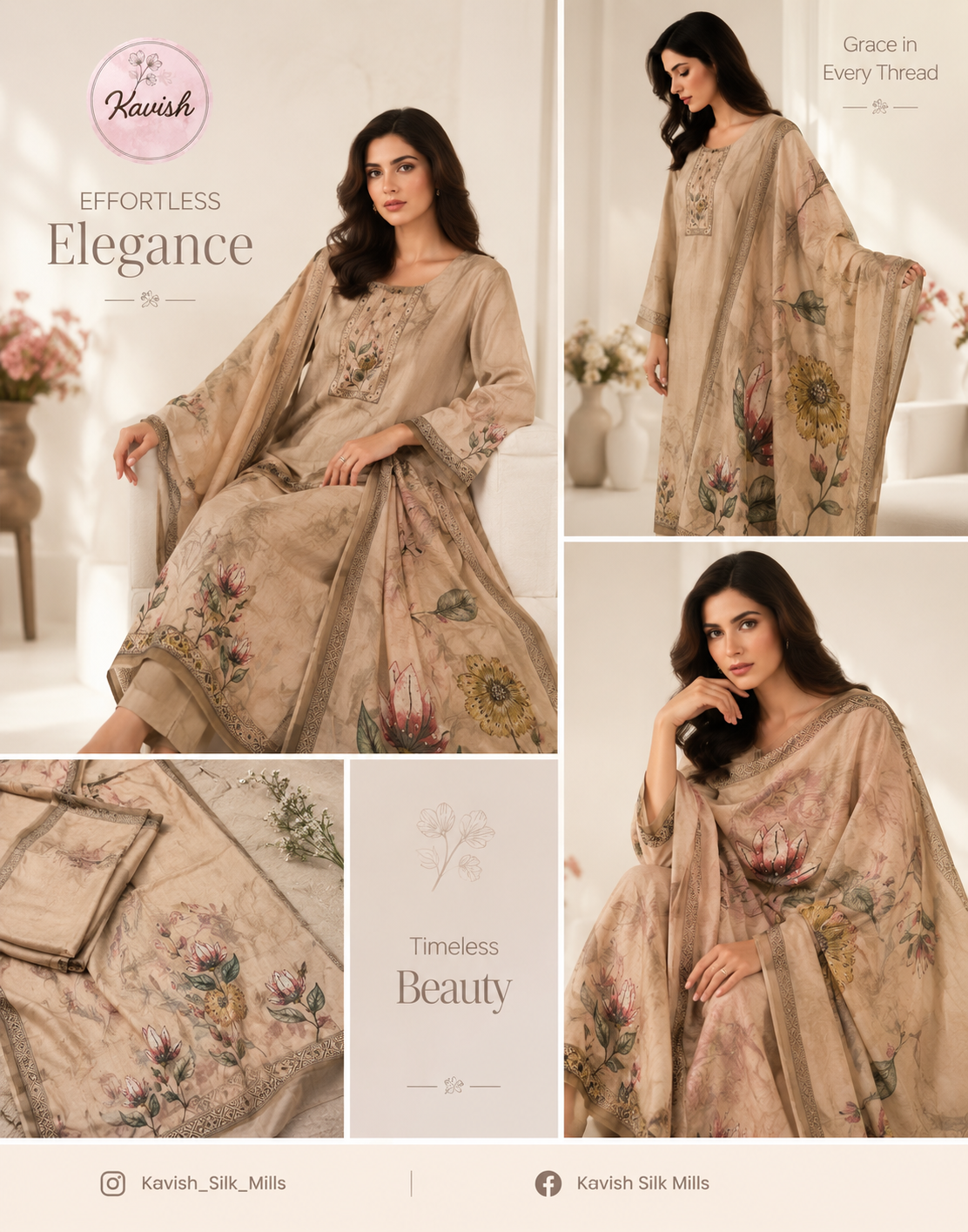Ladies Mul Chanderi Unstitched Suit Set