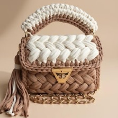 Handmade Braided Crochet Handbag