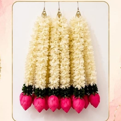 Artificial Lotus Flower Garland - Color: Multiple