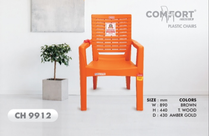 Comfort Plastic Chair - Color: Orange