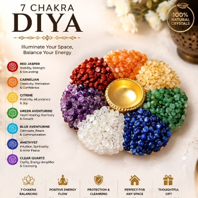 7 Chakra Diya - Design Type: Traditional & Spiritual