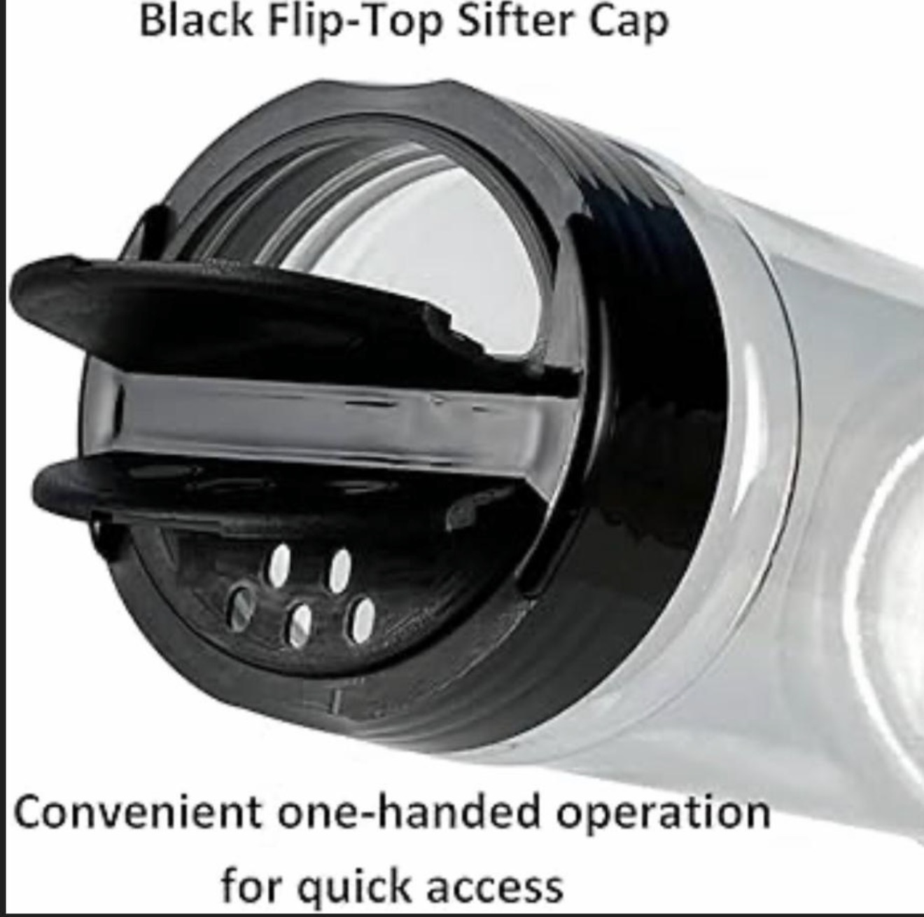 Bottle Lid Dual Spice Jar Black 38 mm