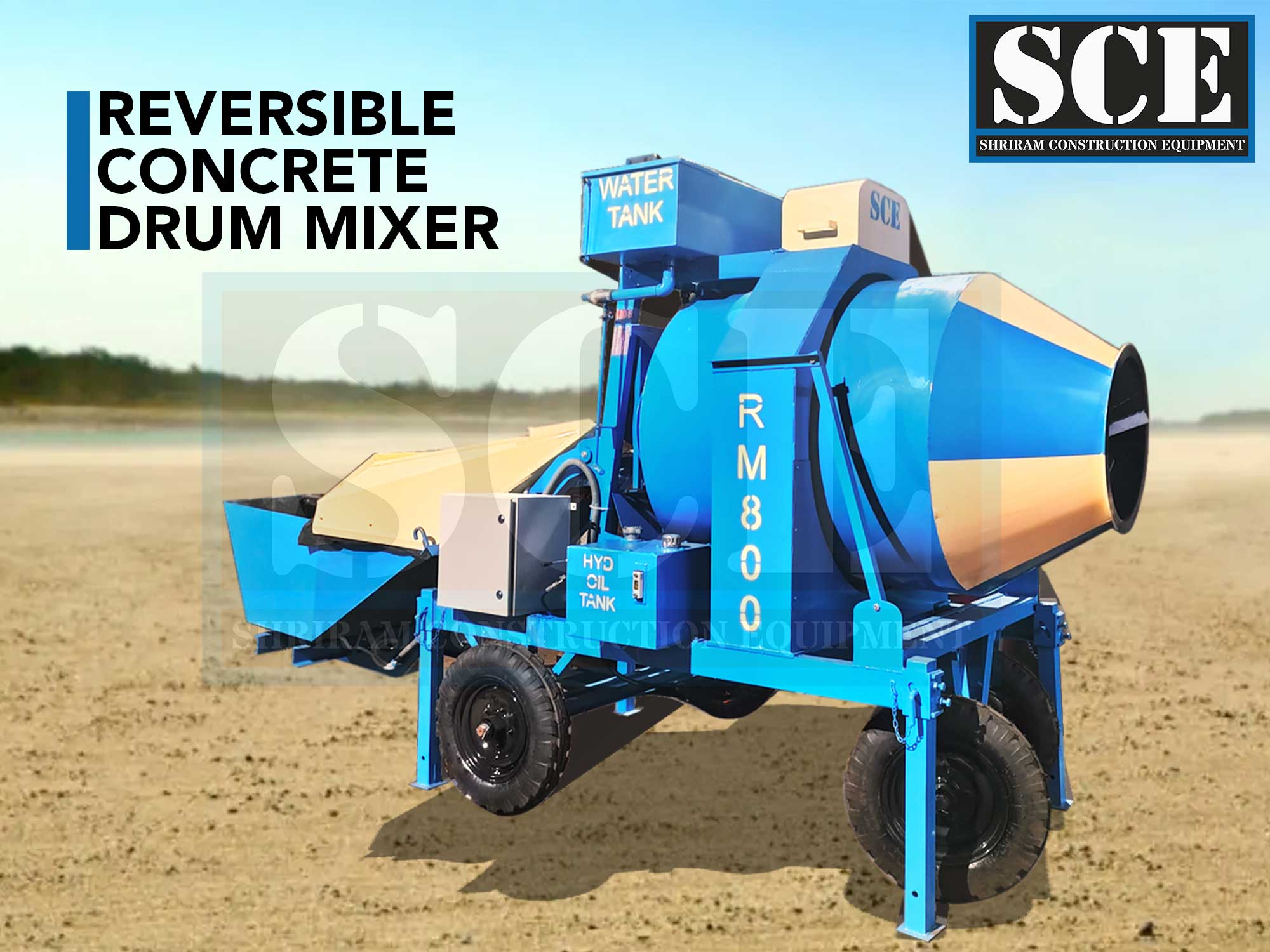 Reversible Concrete Drum Mixer