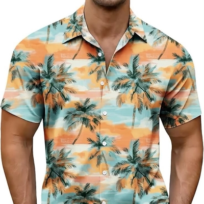 Multicolor Mens Beach Shirt