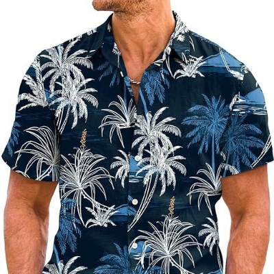Printed Short Sleeve Mens Shirt