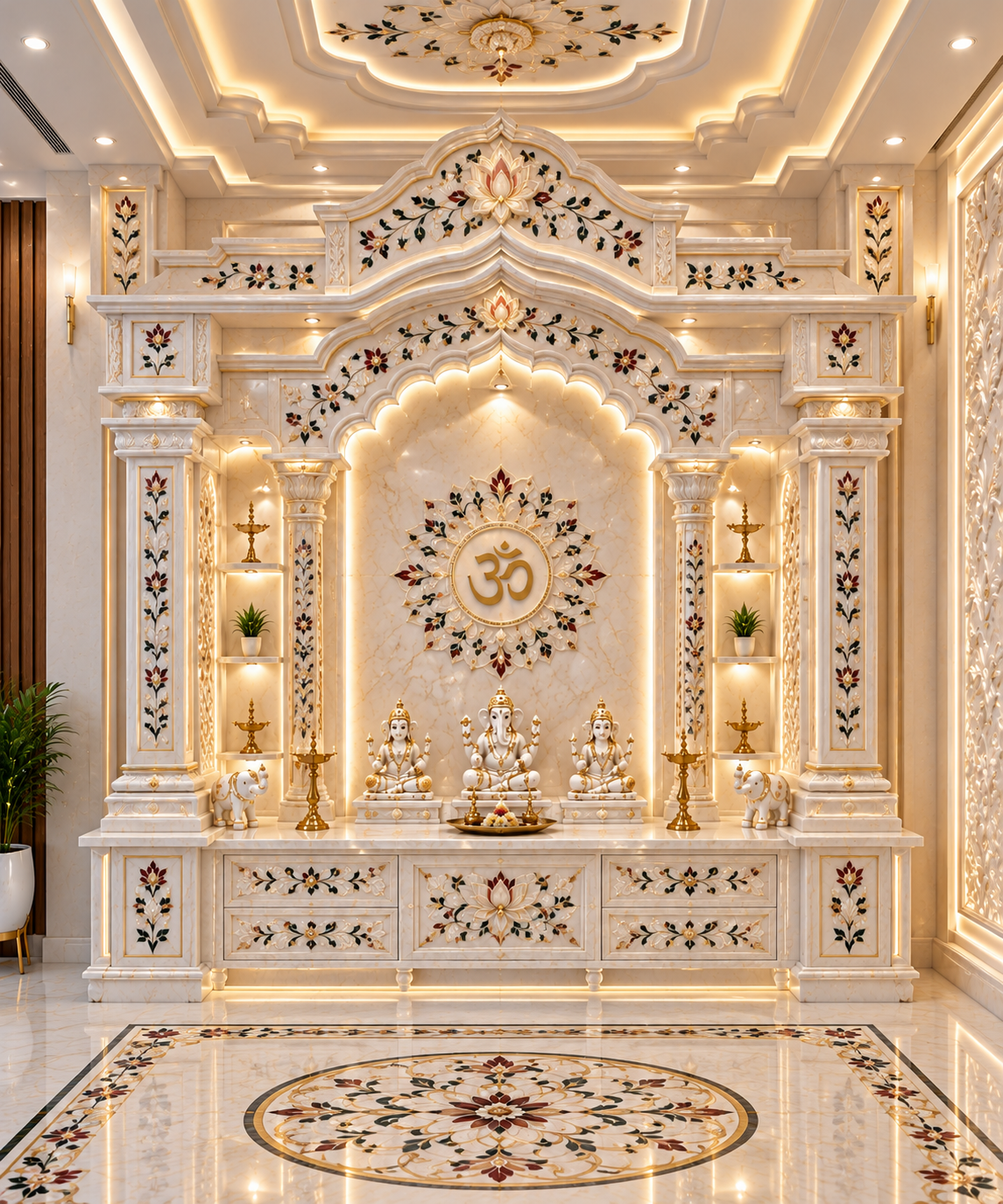 Pure White Marble Temple