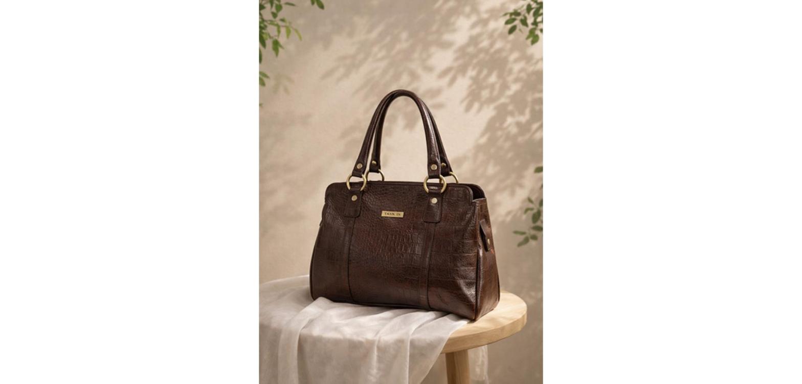 Women's Genuine Leather Top-Handle Tote Bag - Handcrafted Office and Daily Use Handbag