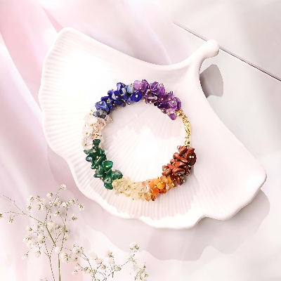 Multi Colored Crystal Bracelet - Color: Grey