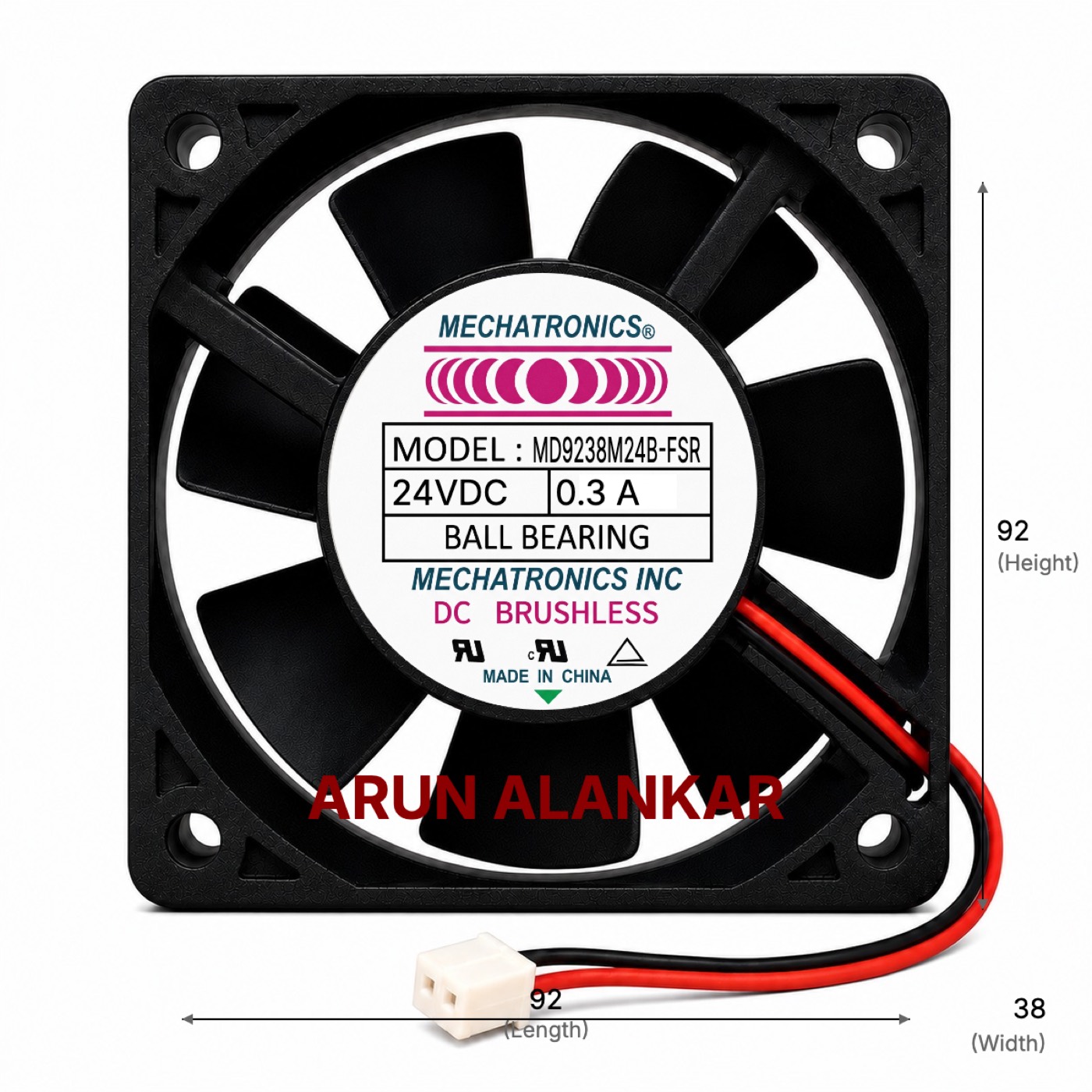 Md9238m24b-Fsr Mechatronics Fan Group Fan Axial 92x38mm 24vdc Wire