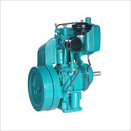 Air Cooled Diesel Engine - 3.5 to 10 HP, Vertical 4-Stroke, Direct Injection, Green Color, Handle Start