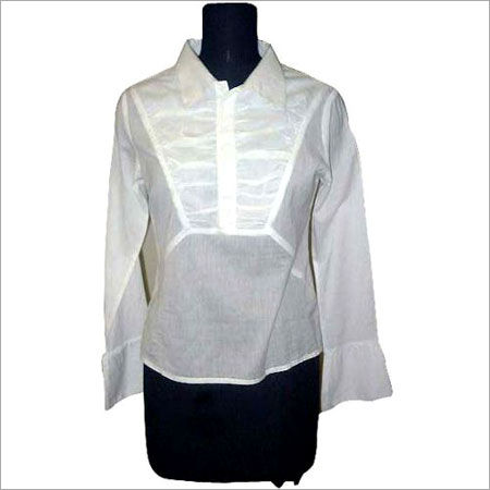 Summer White Color Full Sleeves Top For Ladies