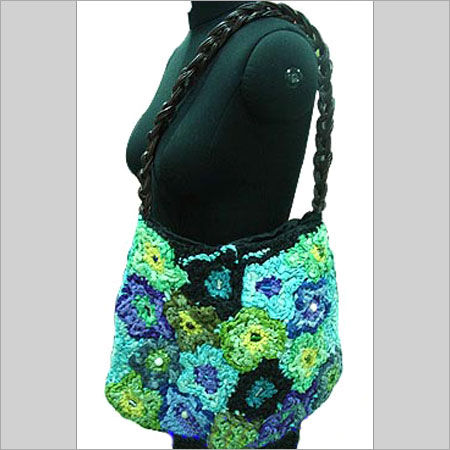 Green Braided Rope Handle Designer Bag