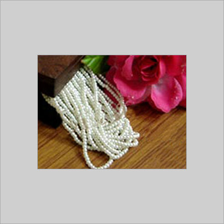 Chain White Color Glass Pearls