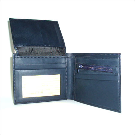 Blur Blue Color Mens Leather Wallet