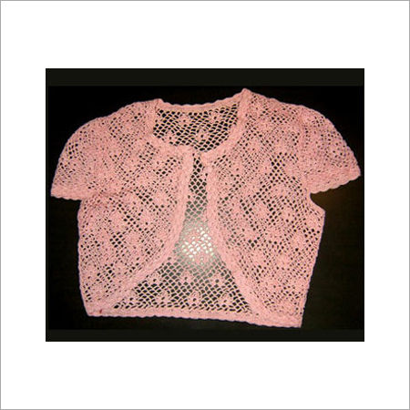 Pink Color Short Ladies Crochet Vest