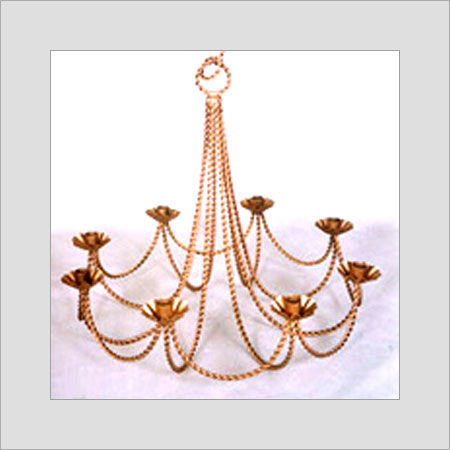 Golden Elegant Candle Iron Chandelier