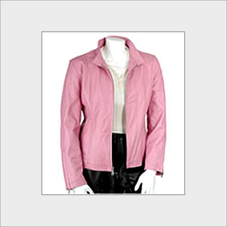 Pink Ladies Leather Zipper Jackets