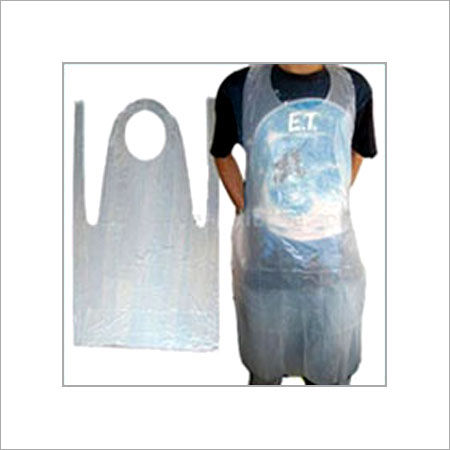 Plastic Apron - Durable, Standard Size, Green with Cloth Piping, Ideal for General Purpose Use