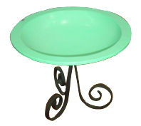 Green Round Shape Garden Bird Baths