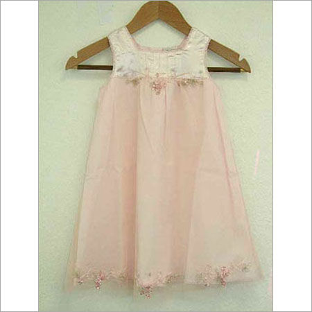 Skin Friendly Girls Pink Frock Size: Large