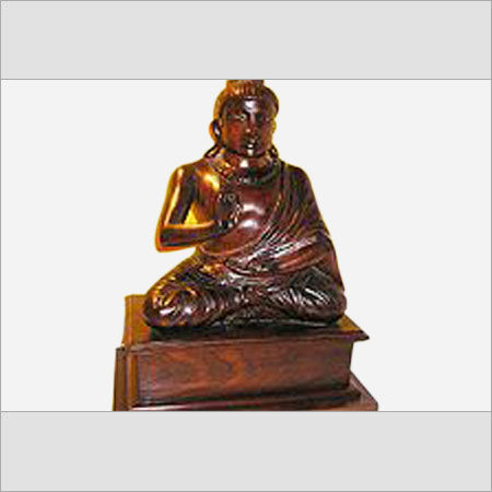 Wood Brown Wooden Buddha Statue