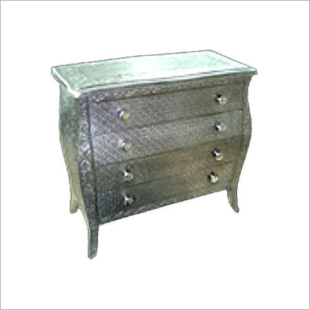 Four Drawer White Metal Table