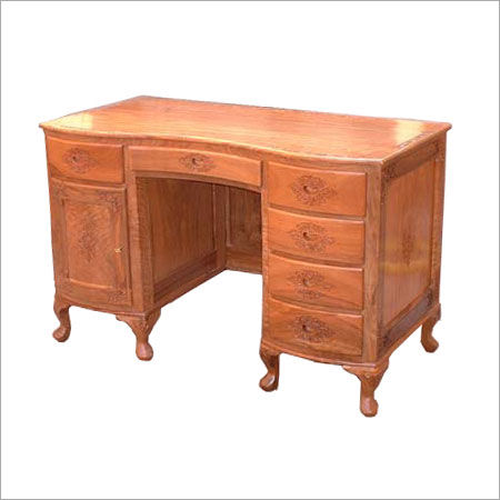 Polished Writing Table With Draws