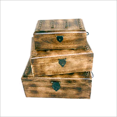 Brown Eco Friendly Wooden Chest Set