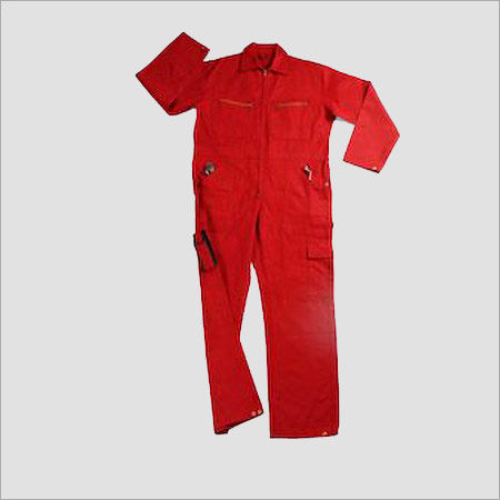 Uniform Red Boiler Suit With Metal Zipper