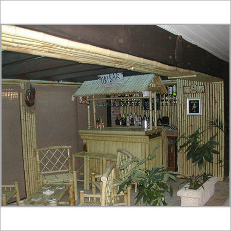 Dust Proof Bamboo Tiki Bar And Stools