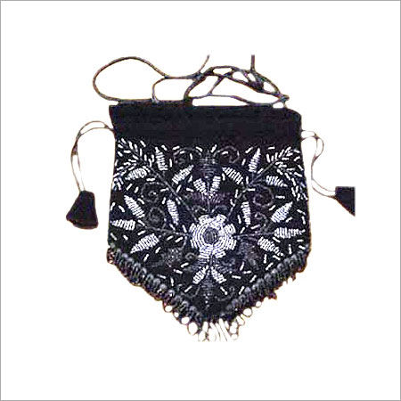 Embroidered Black Color Jute Bags