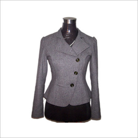 Breathable Ladies Woolen Grey Coat