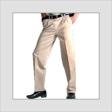 Cream Mens Formal Cotton Trouser