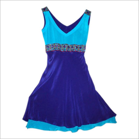 Blue Color Sleeveless Women One Piece