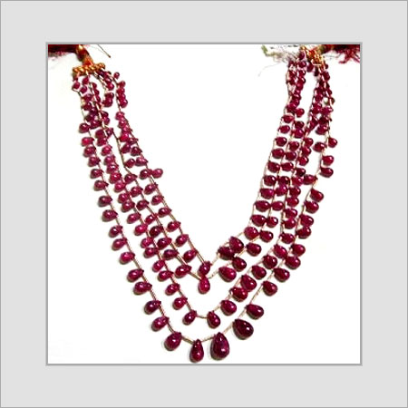 Maroon Color Beaded Necklace By Gems & Jewel