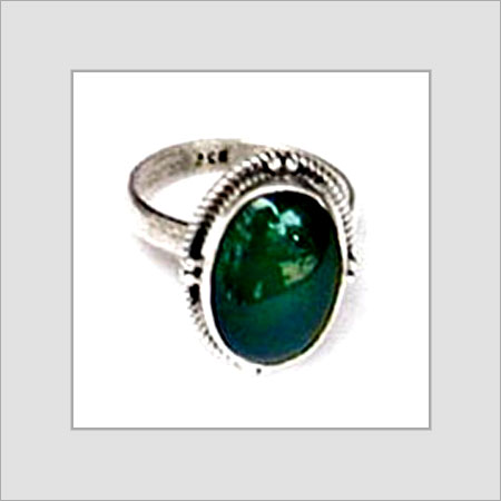 Round Cabstone Finger Green Color Rings