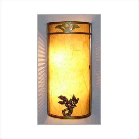 Yellow Brass Parchment Wall Lamp