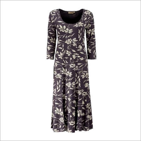 Black Ladies Floral Print Gown