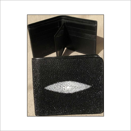 Black Mens Unique Stingray Leather Wallet