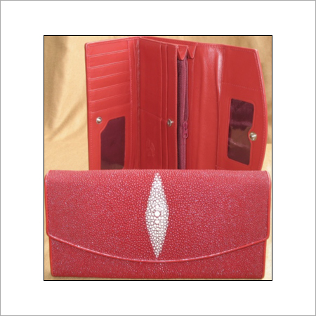 Red Tri Fold Long Clutch Purse Wallet