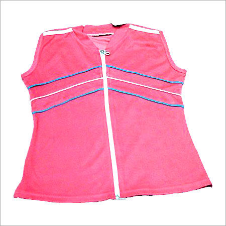 Plain Pattern Sleeveless Ladies Tops